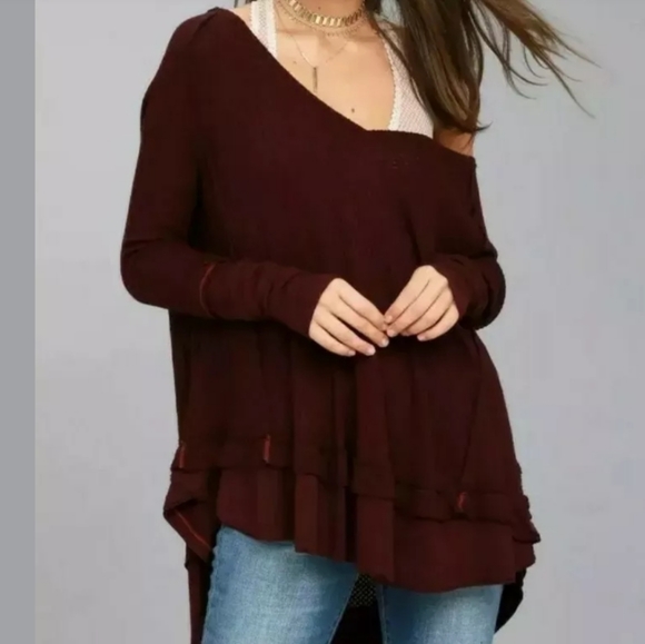 FREE PEOPLE We The Free Laguna Slouchy Thermal Top - Picture 1 of 8